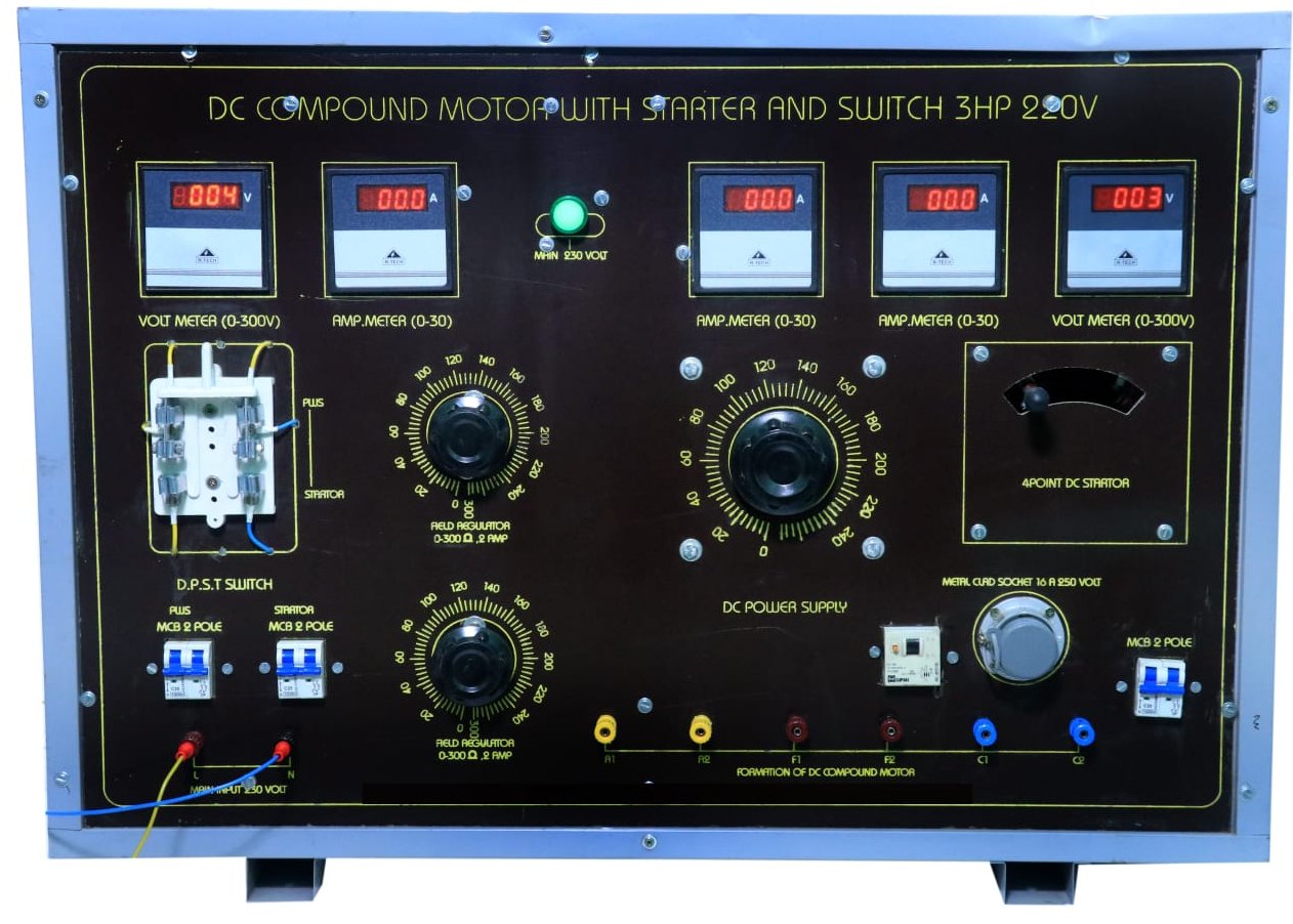 D.C. Compound Motor with Starter and Switch
