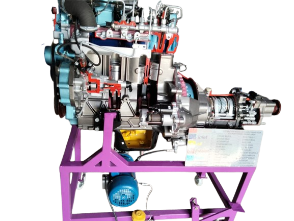 Cut Section 4 Stroke 4 Cylinder Diesel Engine